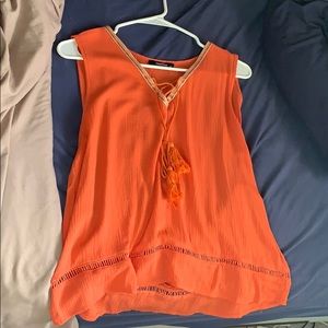 GeeGee Orange Tassel Tank